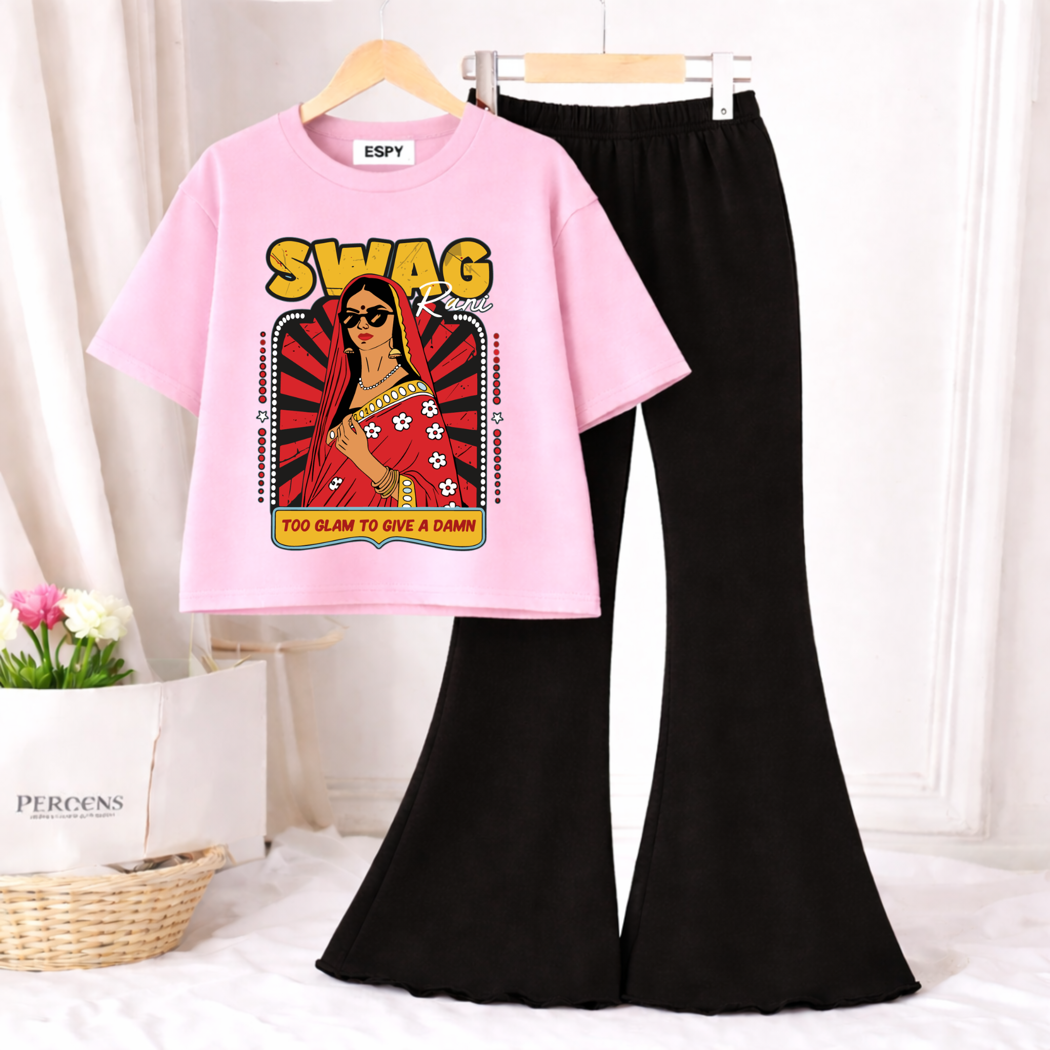 Trendy Women’s Co-Ord Set – Loose Fit Tee & Bootcut Pants