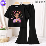 Trendy Women’s Co-Ord Set – Loose Fit Tee & Bootcut Pants