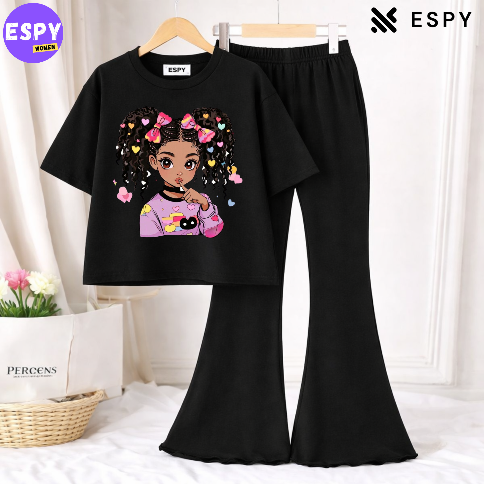 Trendy Women’s Co-Ord Set – Loose Fit Tee & Bootcut Pants