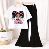 Trendy Women’s Co-Ord Set – Loose Fit Tee & Bootcut Pants