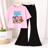 Trendy Women’s Co-Ord Set – Loose Fit Tee & Bootcut Pants