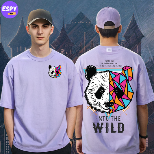 Buy Men's Lavender Graphic Printed Oversized T-shirt