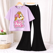 Trendy Women’s Co-Ord Set – Loose Fit Tee & Bootcut Pants