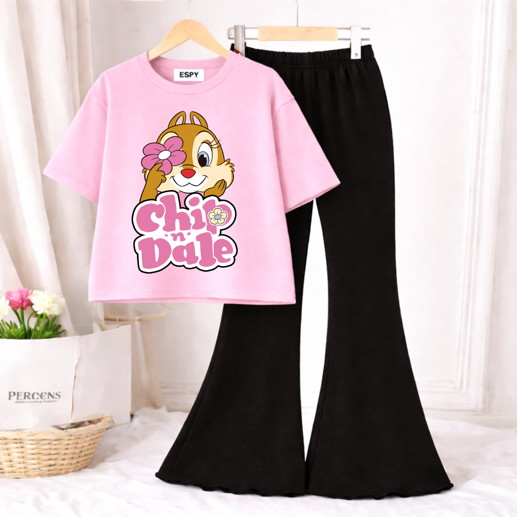 Trendy Women’s Co-Ord Set – Loose Fit Tee & Bootcut Pants