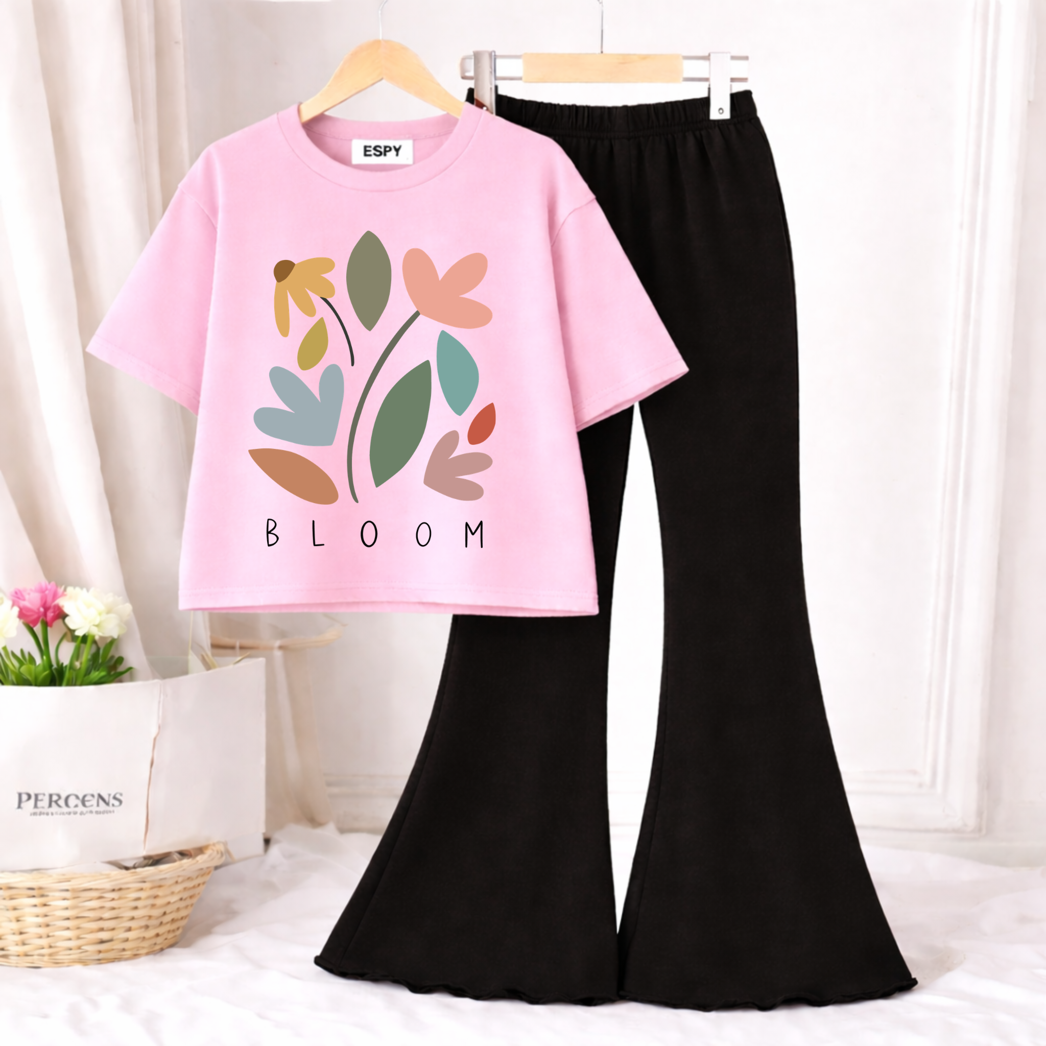 Trendy Women’s Co-Ord Set – Loose Fit Tee & Bootcut Pants
