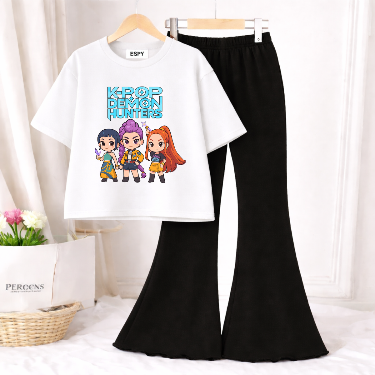 Trendy Women’s Co-Ord Set – Loose Fit Tee & Bootcut Pants