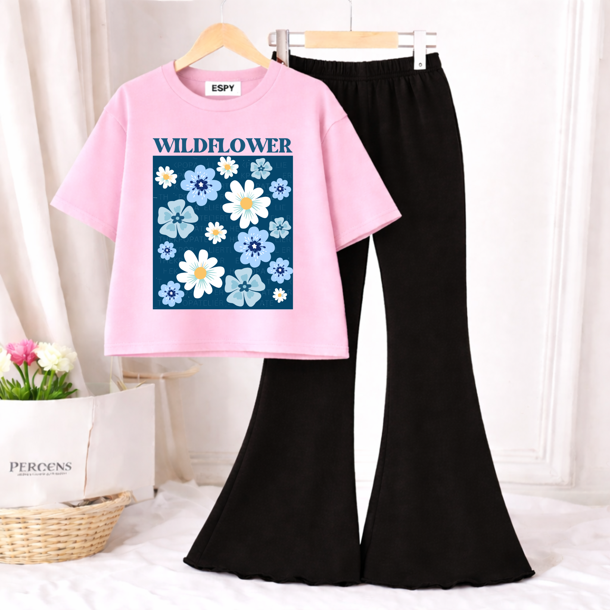 Trendy Women’s Co-Ord Set – Loose Fit Tee & Bootcut Pants