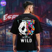 Buy Men's Black Graphic Printed Oversized T-shirt