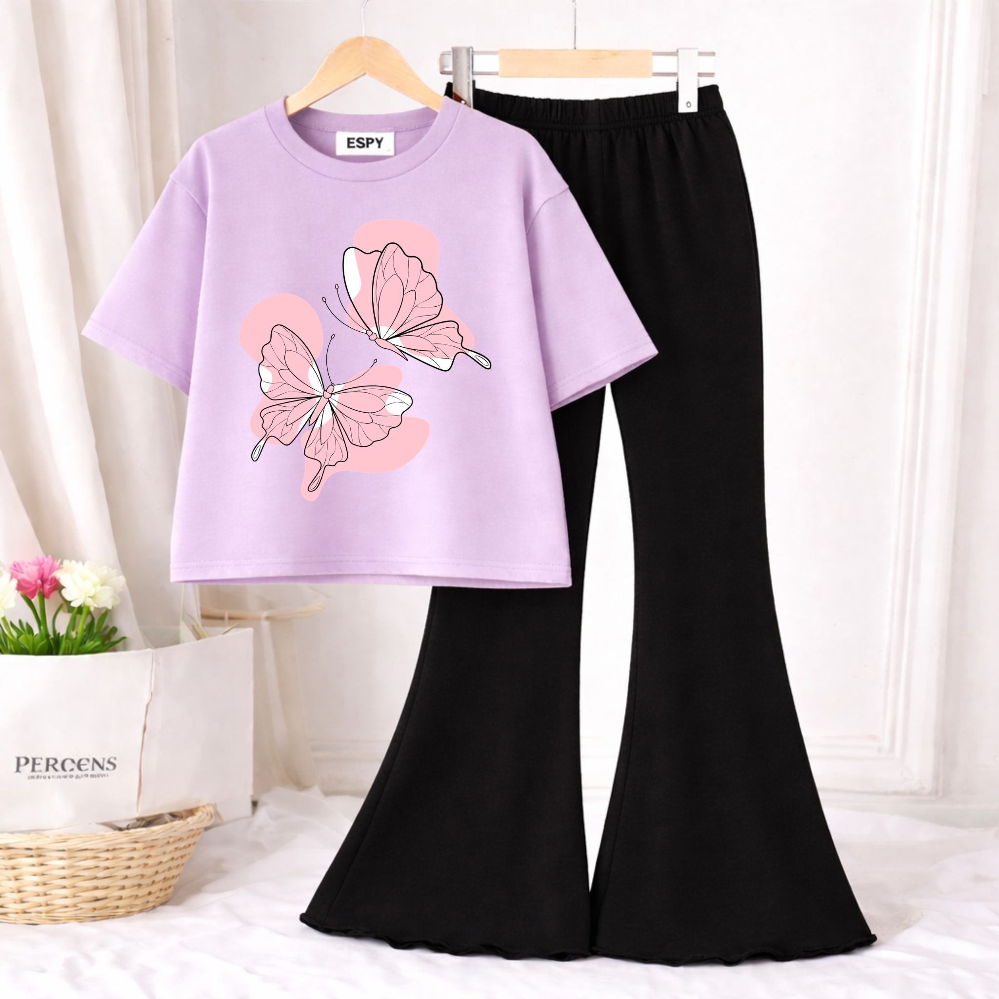 Trendy Women’s Co-Ord Set – Loose Fit Tee & Bootcut Pants