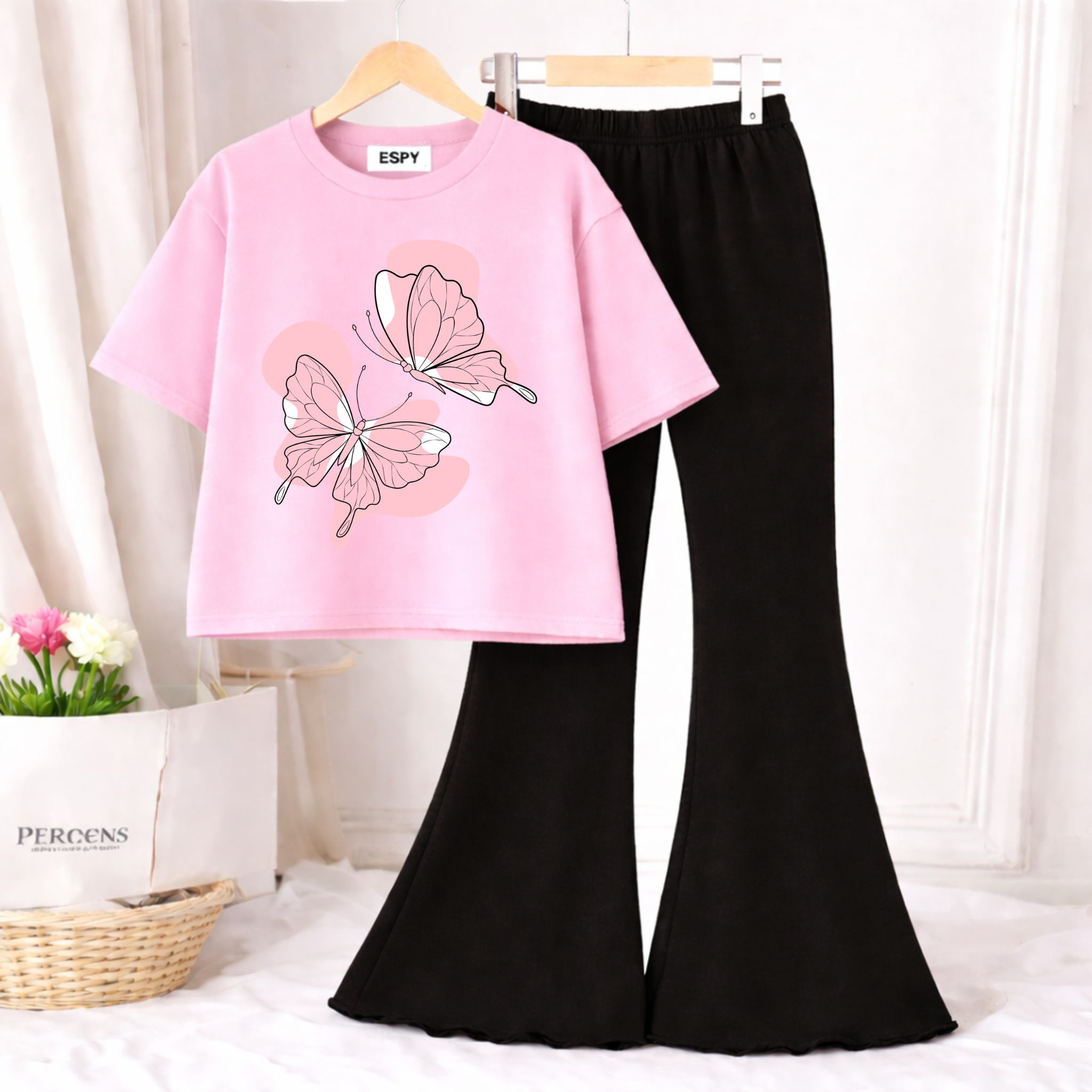 Trendy Women’s Co-Ord Set – Loose Fit Tee & Bootcut Pants