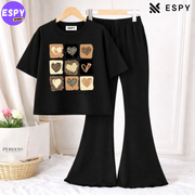 Trendy Women’s Co-Ord Set – Loose Fit Tee & Bootcut Pants