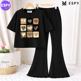 Trendy Women’s Co-Ord Set – Loose Fit Tee & Bootcut Pants