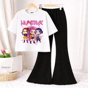 Trendy Women’s Co-Ord Set – Loose Fit Tee & Bootcut Pants