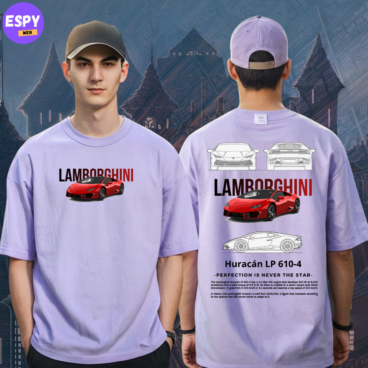 Buy Men's Lavender Graphic Printed Oversized T-shirt