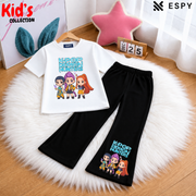 K-pop trendy Kids 2-Piece Outfit Set – Top & Black Flared Pants