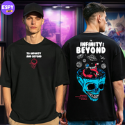 Buy Men's Black Graphic Printed Oversized T-shirt