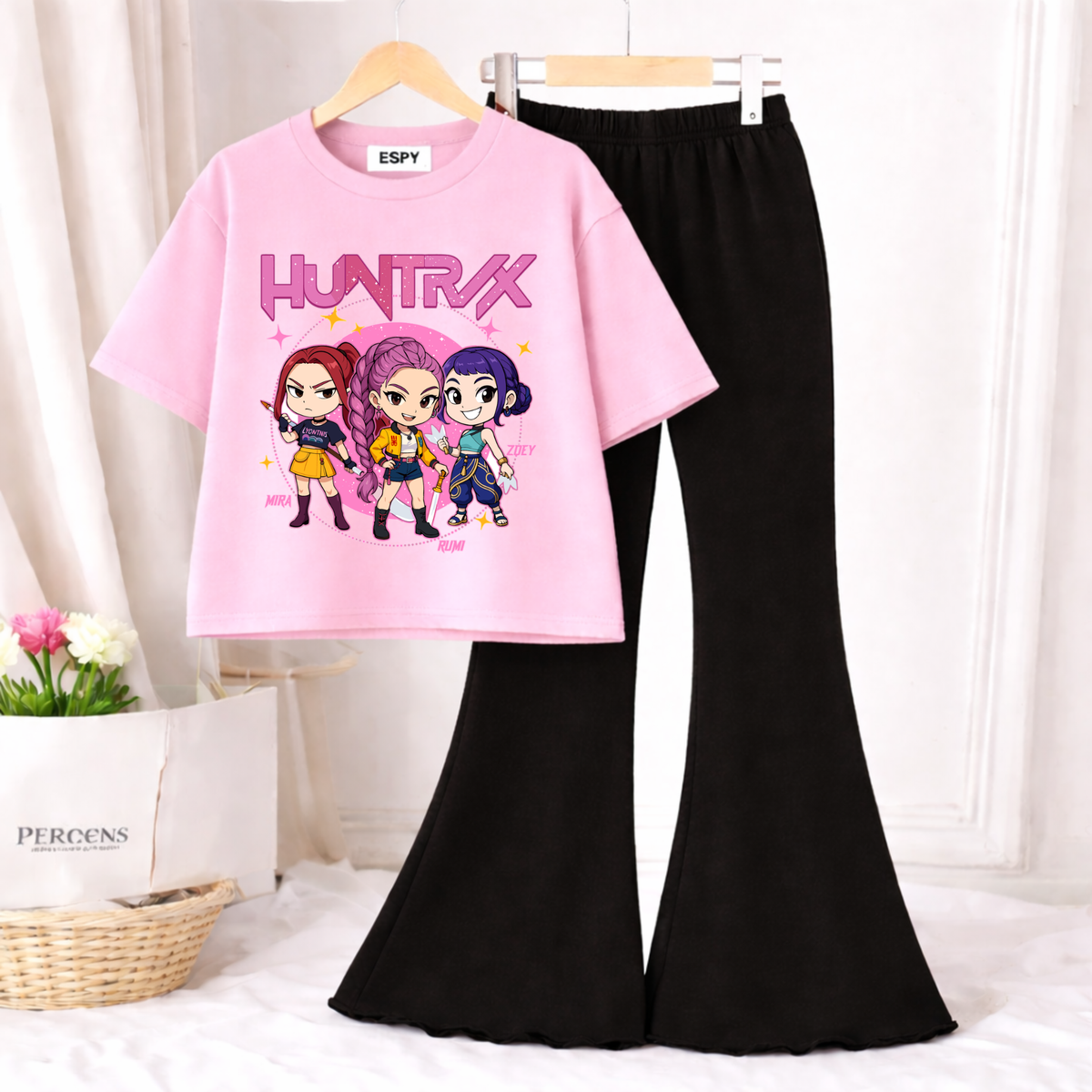 Trendy Women’s Co-Ord Set – Loose Fit Tee & Bootcut Pants