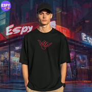 Buy Men's Black Graphic Printed Oversized T-shirt (Copy)