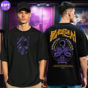 Buy Men's Black Graphic Printed Oversized T-shirt