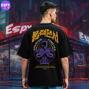 Buy Men's Black Graphic Printed Oversized T-shirt