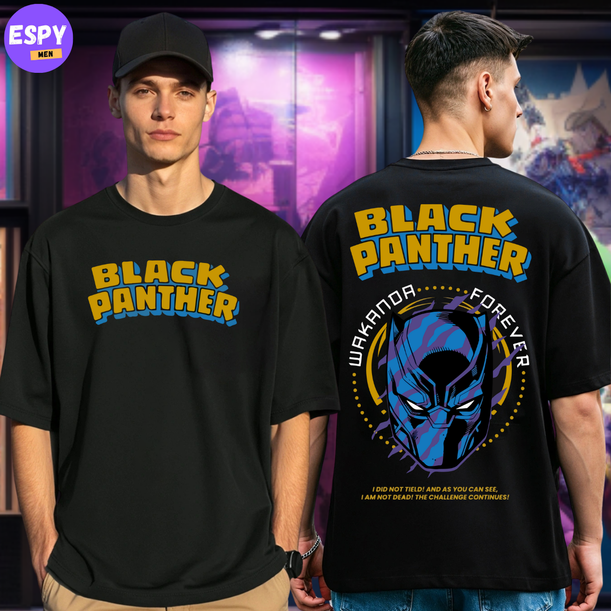 Buy Men's Black Graphic Printed Oversized T-shirt