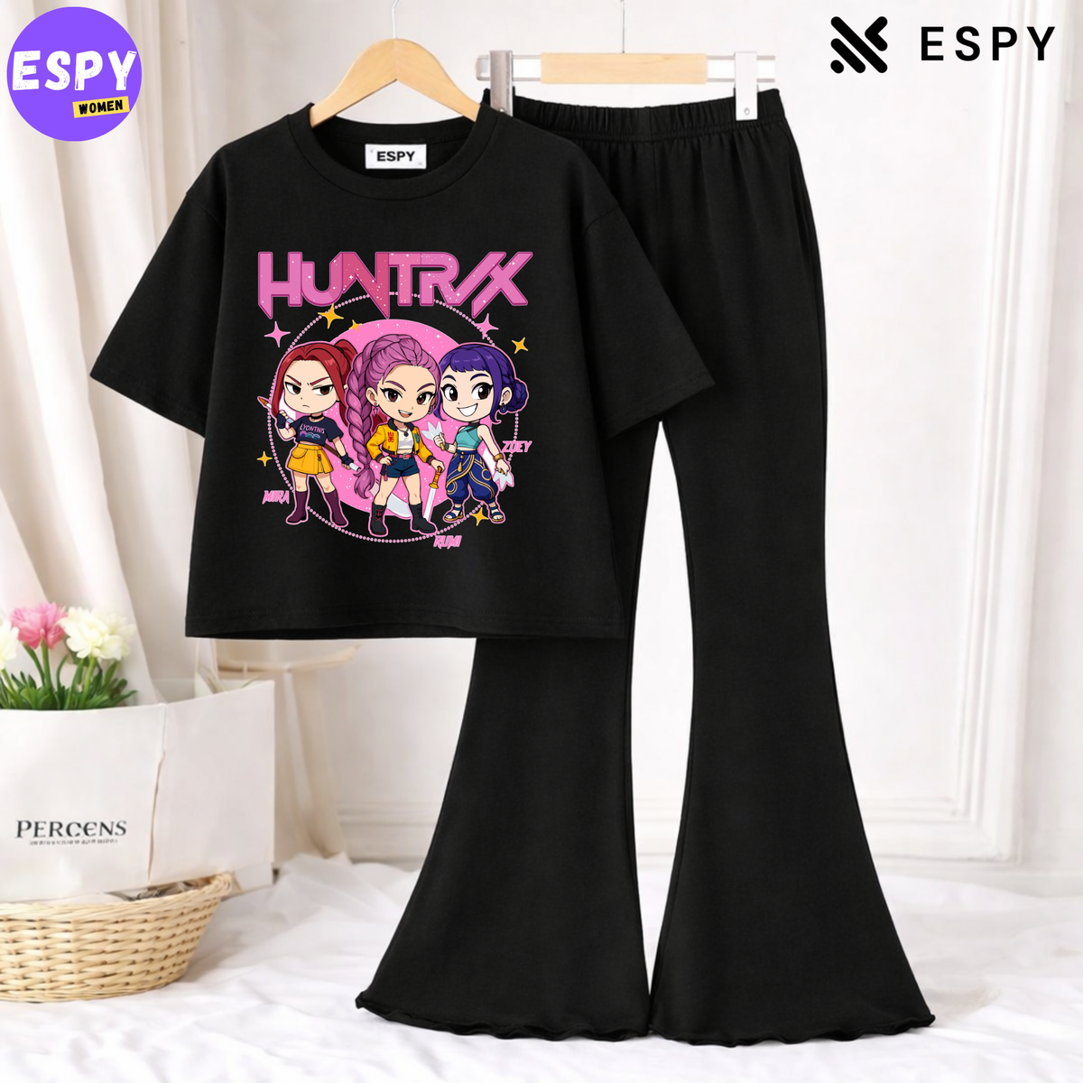 Trendy Women’s Co-Ord Set – Loose Fit Tee & Bootcut Pants