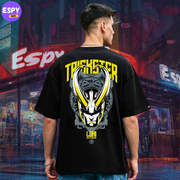 Buy Men's Black Graphic Printed Oversized T-shirt