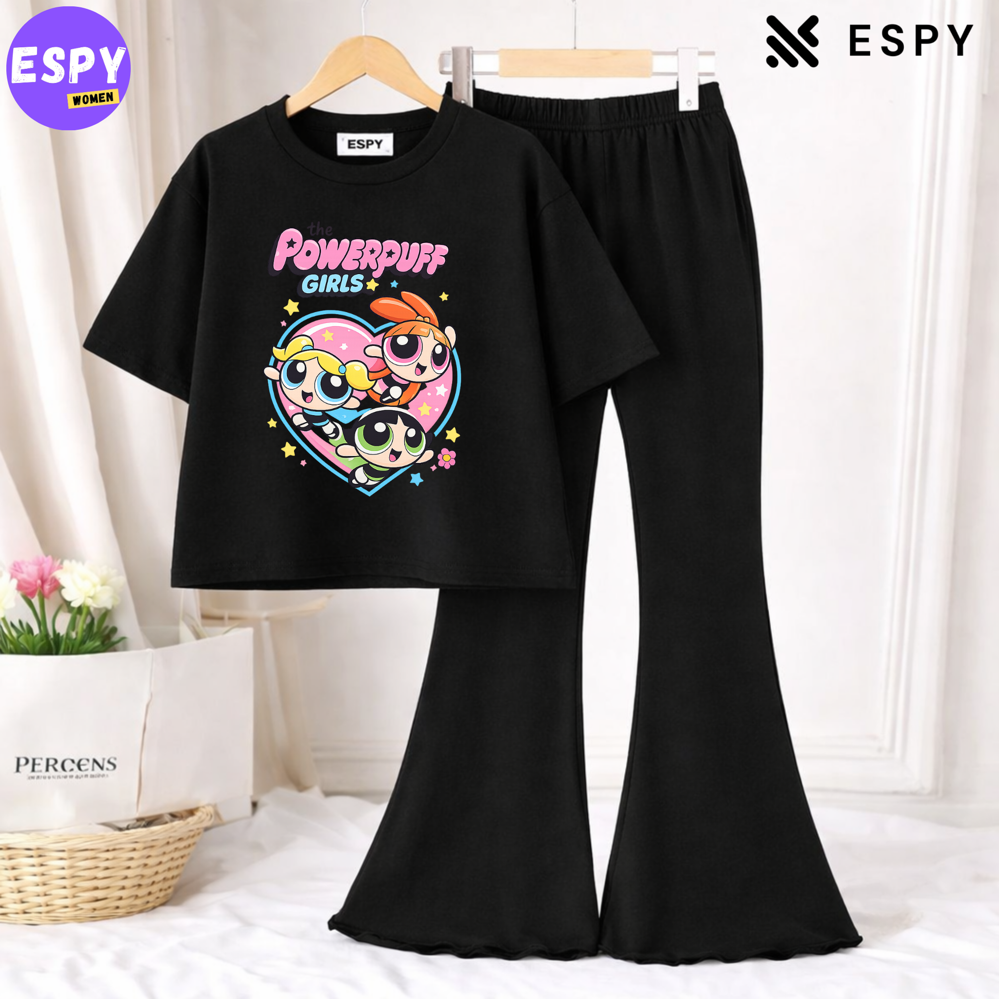 Trendy Women’s Co-Ord Set – Loose Fit Tee & Bootcut Pants