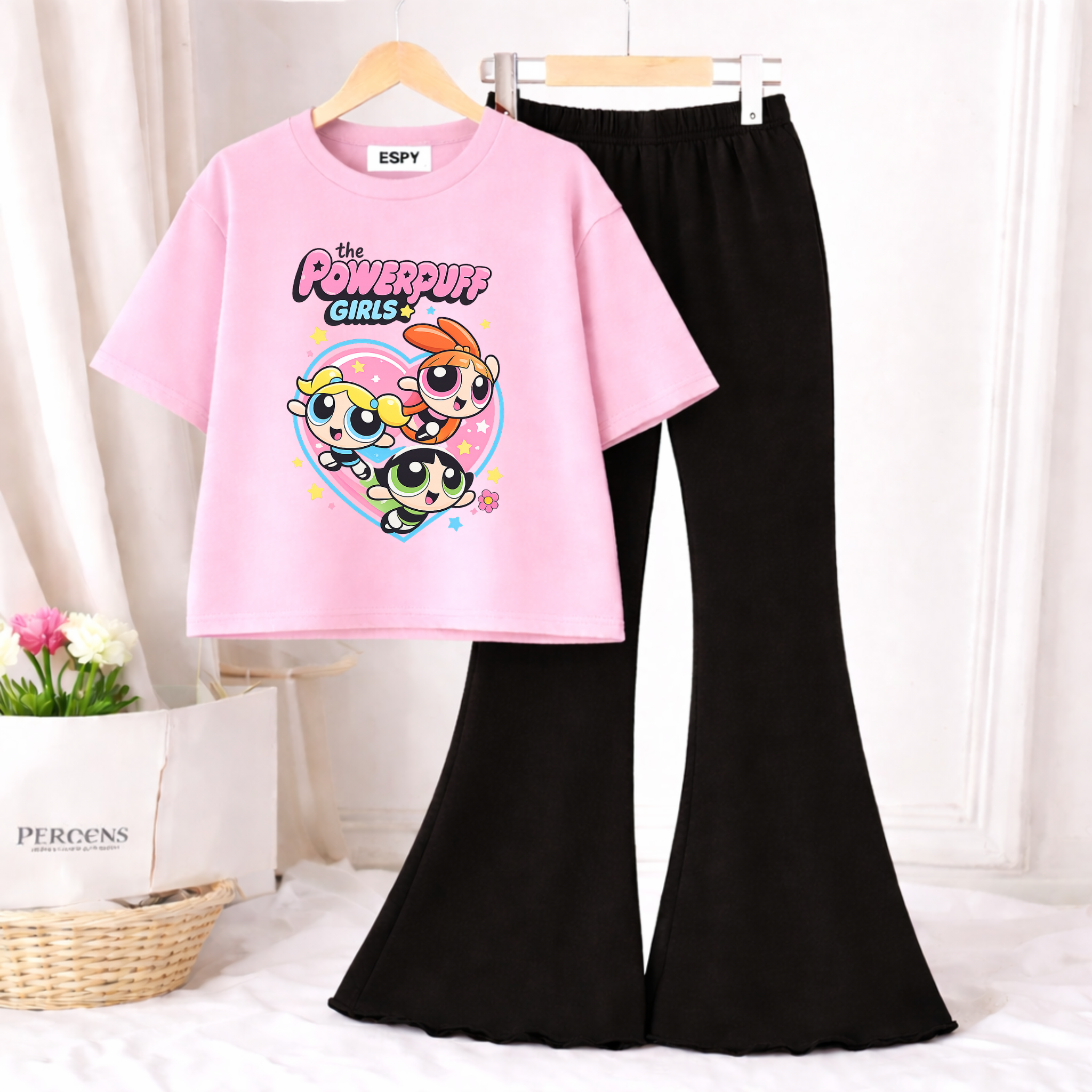 Trendy Women’s Co-Ord Set – Loose Fit Tee & Bootcut Pants