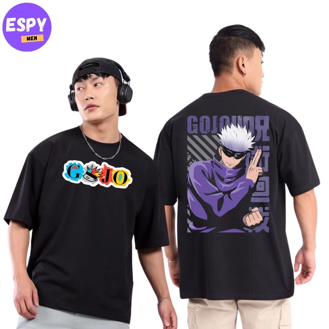 EspyBD Gojo Drop Shoulder T shirt EspyBD ANIME best selling gojo JUJUTSU KAISEN men OVERSIZED