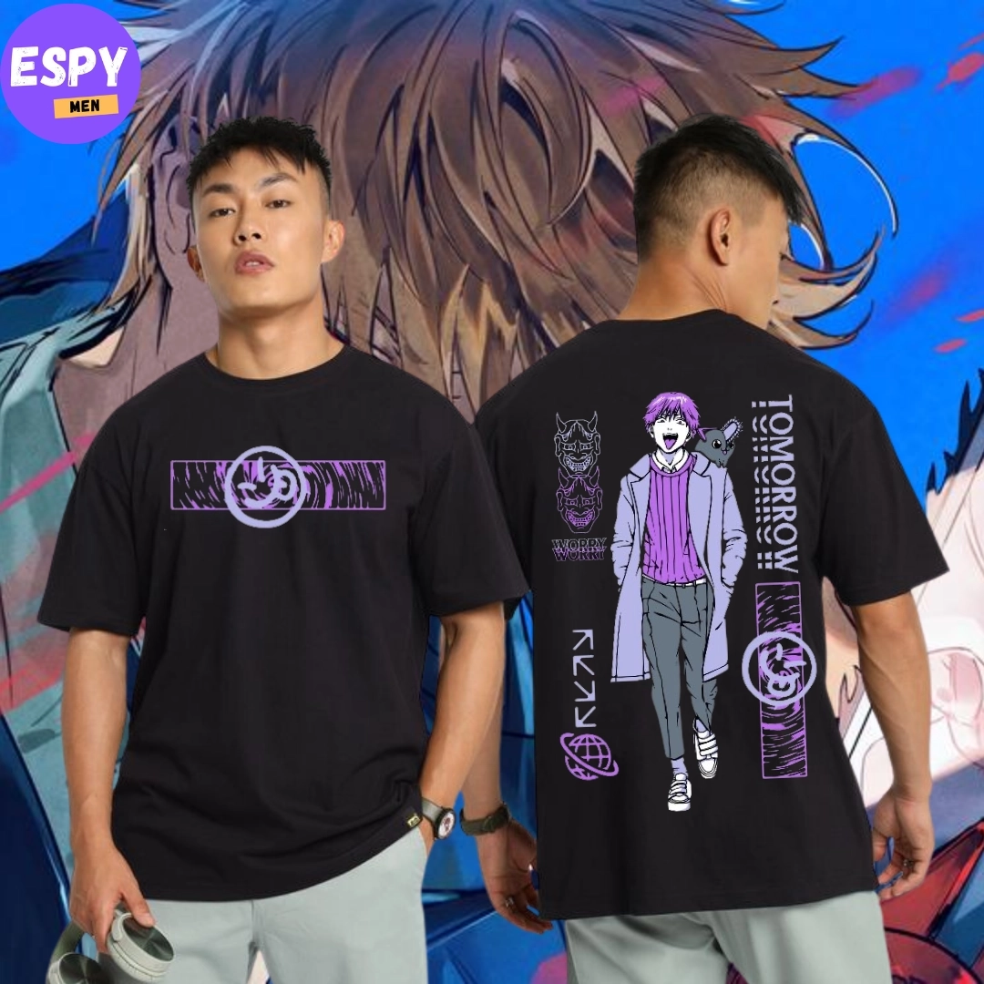 EspyBD Anime Oversized T shirt EspyBD ANIME CHAINSAW MAN men