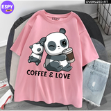 Kawaii - Oversized Printed Pink T shirt