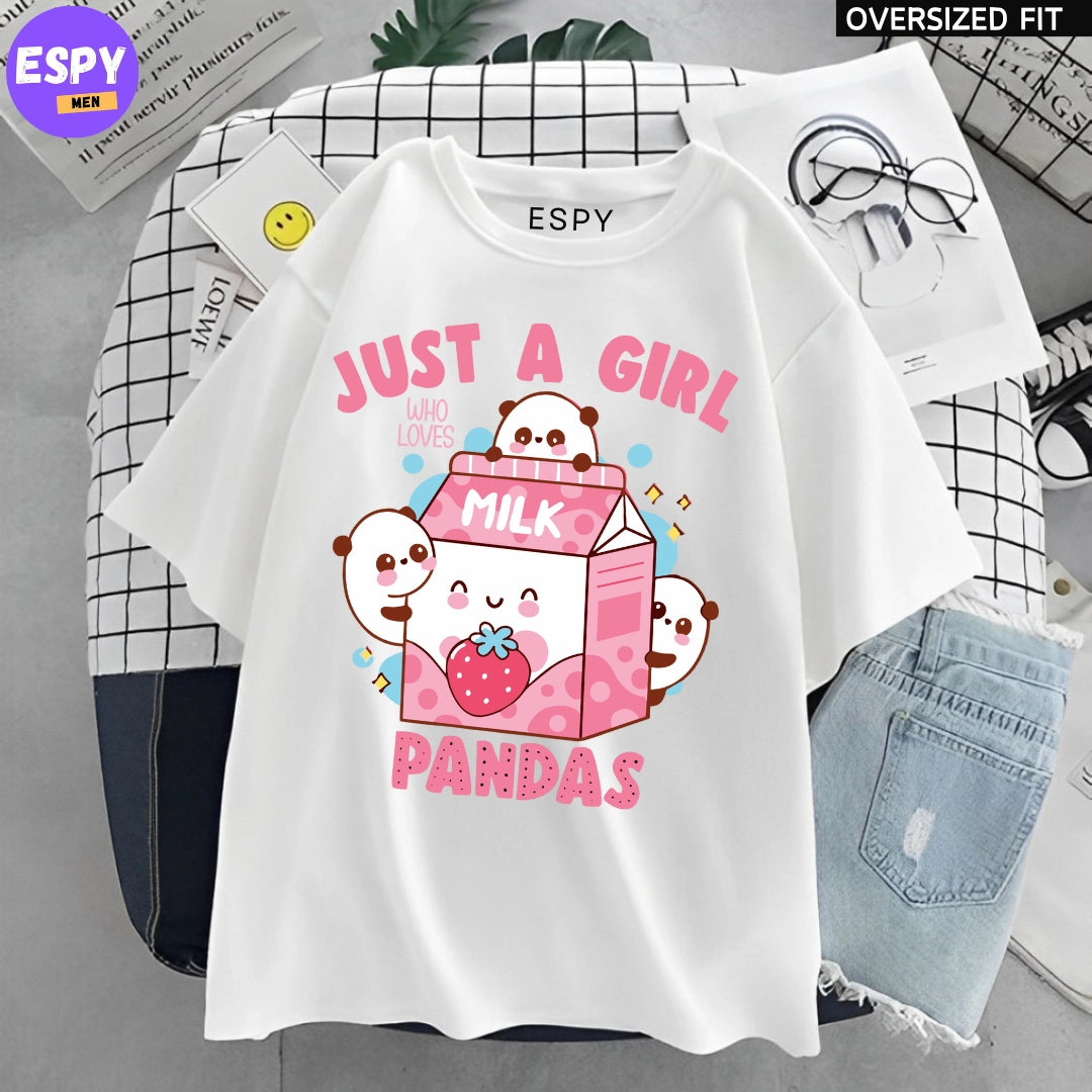 Kawaii - Oversized Printed White T shirt