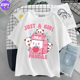 Kawaii - Oversized Printed White T shirt