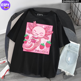 Kawaii - Oversized Printed Black T shirt