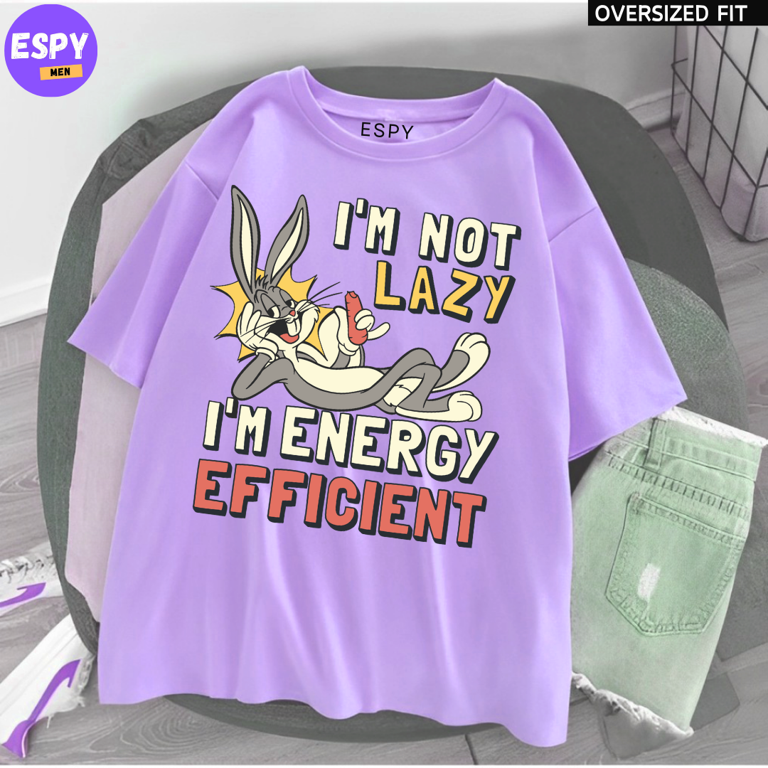 Kawaii - Oversized Printed Lavender T shirt