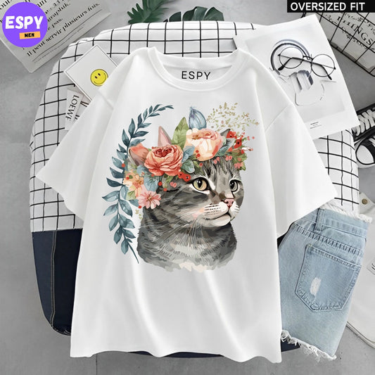 Kawaii - Oversized Printed White T shirt