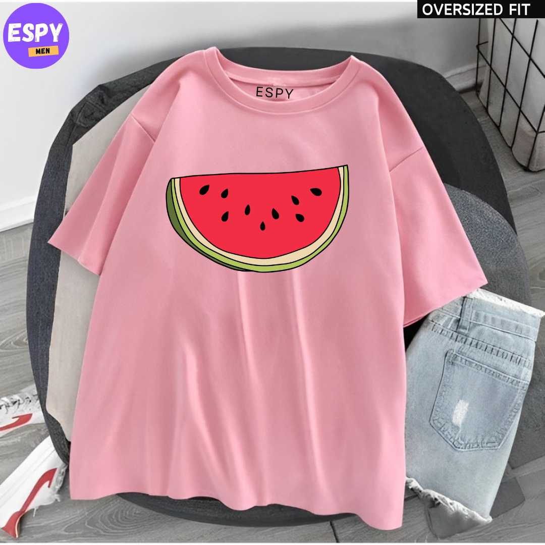 Kawaii - Oversized Printed Pink T shirt in bangladesh