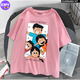 Kawaii - Oversized Printed Pink T shirt in bangladesh