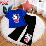 Trendy Kids 2-Piece Outfit Set – Top & Black Flared Pants