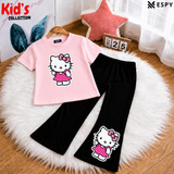 Trendy Kids 2-Piece Outfit Set – Top & Black Flared Pants