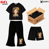Kids 3-Piece Outfit Bundle Set – T-Shirt, Flared Pant & Shorts