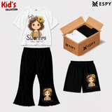 Kids 3-Piece Outfit Bundle Set – T-Shirt, Flared Pant & Shorts