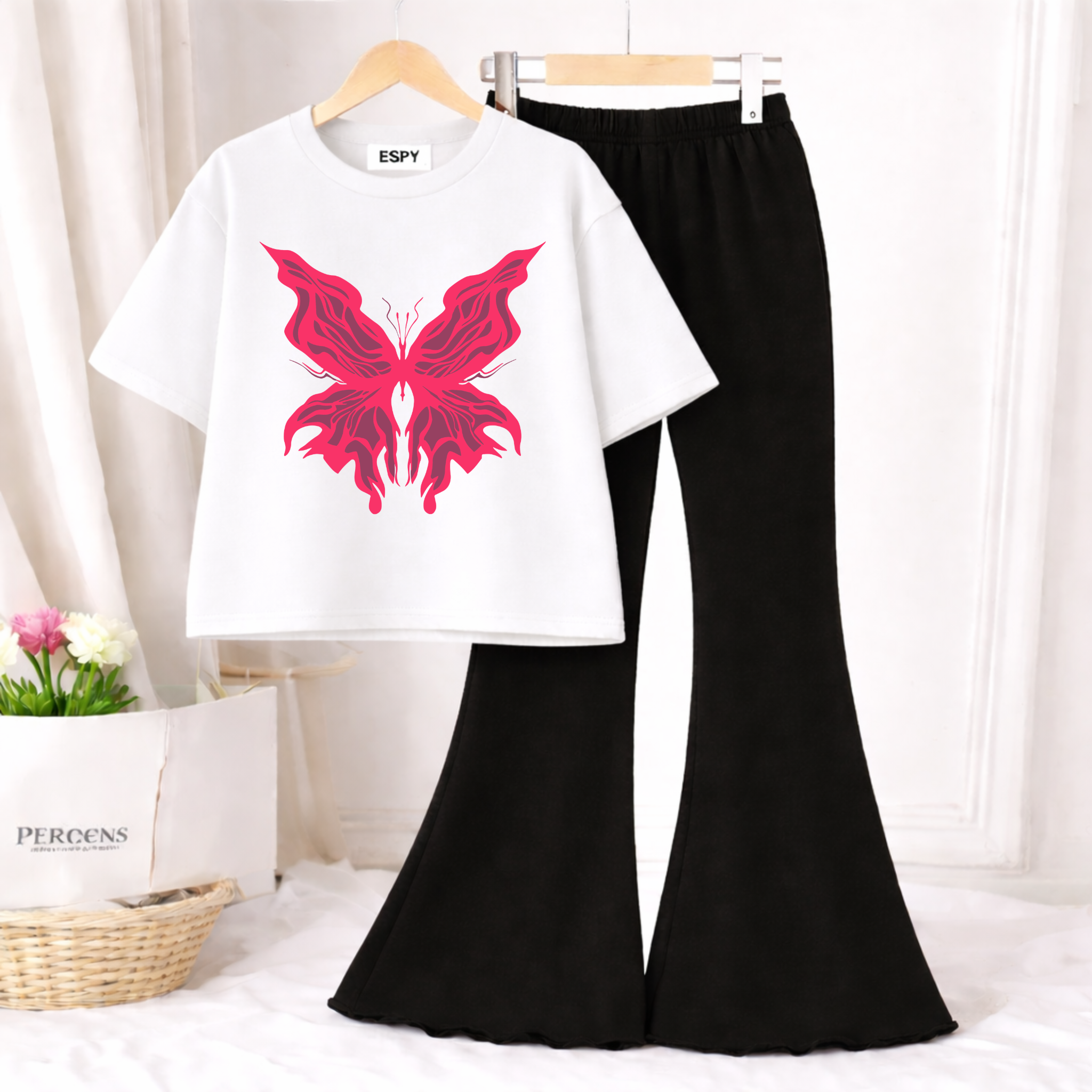 Trendy Women’s Co-Ord Set – Loose Fit Tee & Bootcut Pants