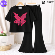 Trendy Women’s Co-Ord Set – Loose Fit Tee & Bootcut Pants