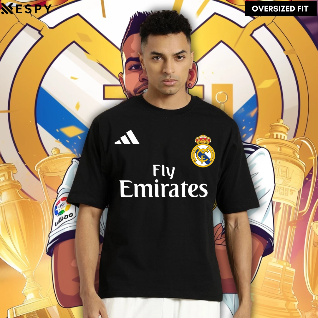 EspyBD Real Madrid Oversized Drop Shoulder T-Shirt EspyBD best selling men OVERSIZED PRINTED T SHIRT