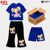 Kids 3-Piece Outfit Bundle Set – T-Shirt, Flared Pant & Shorts