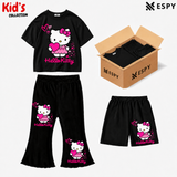 Kids 3-Piece Outfit Bundle Set – T-Shirt, Flared Pant & Shorts
