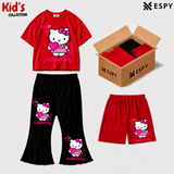 Kids 3-Piece Outfit Bundle Set – T-Shirt, Flared Pant & Shorts