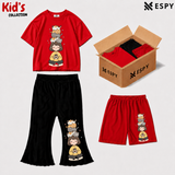Kids 3-Piece Outfit Bundle Set – T-Shirt, Flared Pant & Shorts